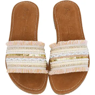 【Ann’S】水洗牛皮-珍珠麻花粗針織套指圓頭平底涼拖鞋(米白) 歷史價格詳細信息