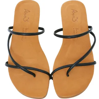 Ann’S水洗牛皮-小羊皮細帶夾腳歐美斜方頭涼拖鞋3cm-牛仔藍 歷史價格詳細信息