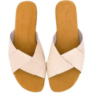 Ann’S水洗牛皮-納帕牛雙層寬結水洗牛皮平底涼拖鞋-粉 歷史價格詳細信息