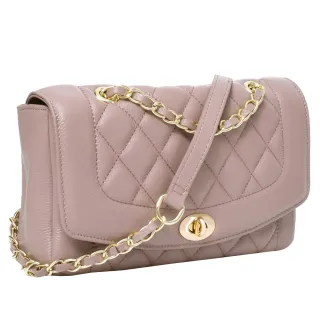 Ann’S優雅鍊帶真皮牛皮25經典黛妃包-粉 歷史價格詳細信息