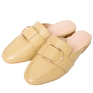 Ann’S質感真小羊皮不破內裡金釦穆勒鞋-米白 歷史價格詳細信息