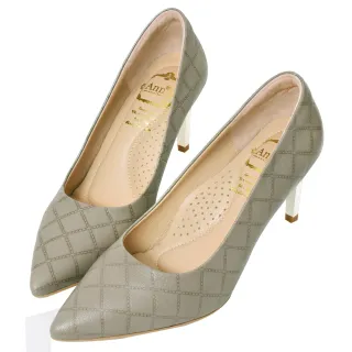 Ann’S嚮往的女人味-層次拼接柔軟小羊皮電鍍細跟尖頭高跟鞋7.5cm-米白 歷史價格詳細信息