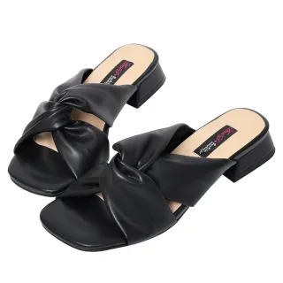 Ann’S棉質感受-柔軟扭結方頭涼拖鞋3cm-棕(版型偏小) 歷史價格詳細信息