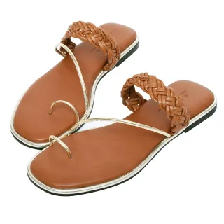 Ann’S微成熟-立體圓條方頭扁跟拉帶涼鞋-棕 歷史價格詳細信息