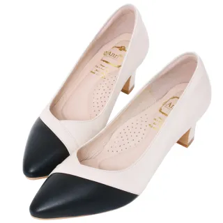 Ann’S品味選擇-細緻滾邊牛皮真皮方頭粗跟紳士鞋5cm-黑 歷史價格詳細信息