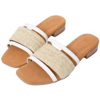 Ann’S水洗牛皮-小香風毛呢珍珠木紋跟方頭涼鞋-藍(版型偏小) 歷史價格詳細信息