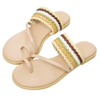 Ann’S波西boho編織圓扣粗跟涼拖鞋4cm-棕(版型偏小) 歷史價格詳細信息