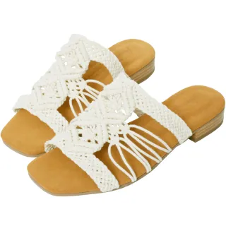 Ann’S水洗牛皮-編織繫帶木紋跟方頭涼鞋-棕 歷史價格詳細信息