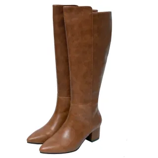 Ann’S返璞經典-復古皮革前高後低粗跟及膝長靴5cm-灰 歷史價格詳細信息