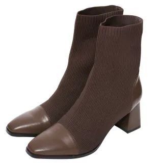 Ann’S深邃質感-閃耀鑽石糖碎石撞色方頭粗跟涼鞋5.5cm-杏 歷史價格詳細信息