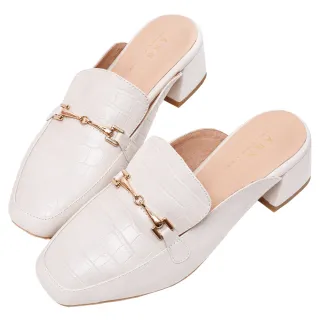 Ann’S質感真小羊皮不破內裡金釦穆勒鞋-米白 歷史價格詳細信息