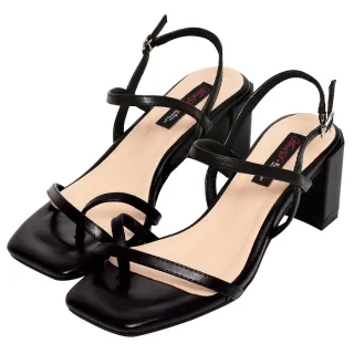 Ann’S糖果清甜-細帶交叉套趾側V顯瘦六角粗跟方頭涼鞋6cm-紫 歷史價格詳細信息