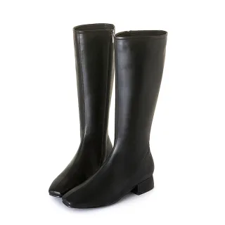 【amai】氣質小方頭低跟襪靴 低跟短靴 襪靴 踝靴 短筒靴 粗跟 百搭 英倫風 大尺碼 GB-49LB(皮革黑) 歷史價格詳細信息