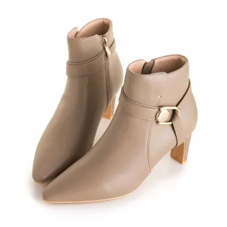 amai 氣質金屬扣粗跟短靴 中跟短靴 襪靴 踝靴 短筒靴 百搭 氣質 韓版 英倫風 大尺碼 黑色 GB893BK 歷史價格詳細信息