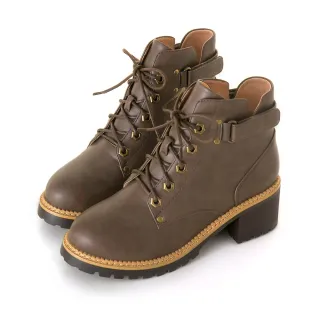 amai 復古質感皮帶扣圓頭真皮低跟短靴 短筒靴 機車靴 真皮靴 真皮 粗跟 英倫風 百搭 大尺碼 黑色 A7-41BK 歷史價格詳細信息