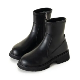 【amai】極輕量鋸齒厚底個性靴 短筒(黑) 歷史價格詳細信息