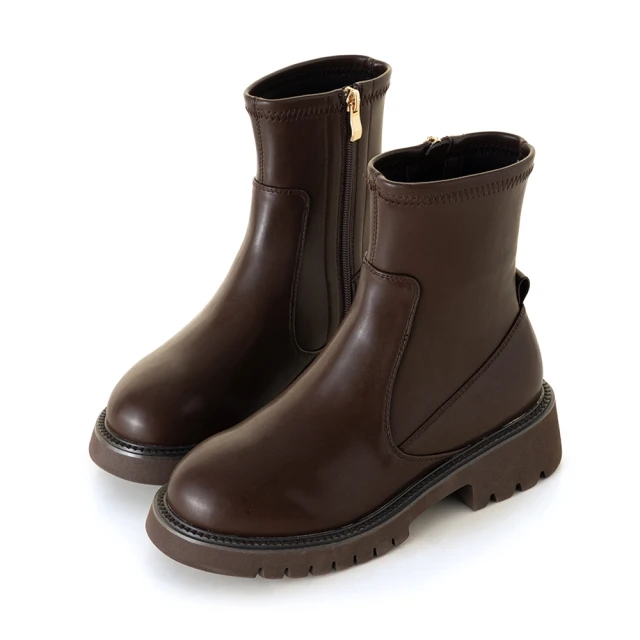 【amai】極輕量鋸齒厚底個性靴 短筒(黑) 歷史價格詳細信息