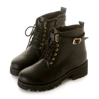 【amai】金屬扣圓頭厚底靴 中跟靴 機車靴 短靴 短筒靴 軍靴 厚底 粗跟 百搭 英倫風 大尺碼 8B-115GY(灰色) 歷史價格詳細信息