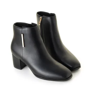 amai 氣質金屬扣粗跟短靴 中跟短靴 襪靴 踝靴 短筒靴 百搭 氣質 韓版 英倫風 大尺碼 黑色 GB893BK 歷史價格詳細信息