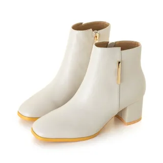 amai 氣質金屬扣粗跟短靴 中跟短靴 襪靴 踝靴 短筒靴 百搭 氣質 韓版 英倫風 大尺碼 黑色 GB893BK 歷史價格詳細信息