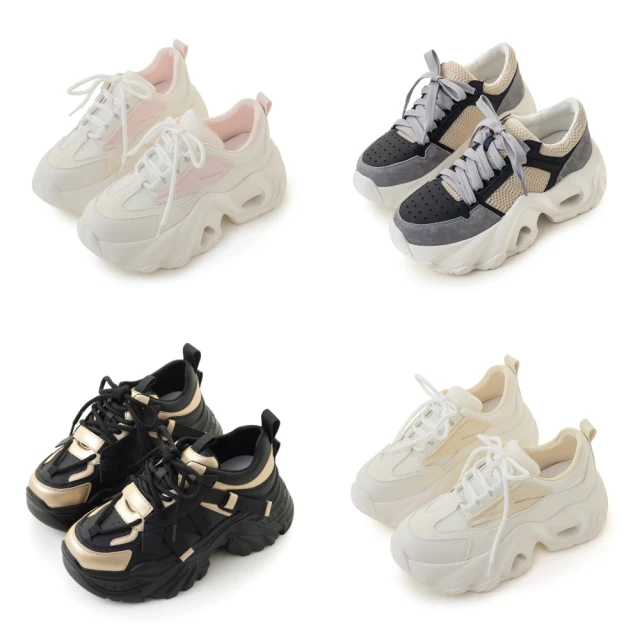 【amai】潮流金屬色輕量厚底休閒鞋 老爹鞋 休閒鞋 厚底鞋 運動鞋 百搭 時尚 增高 大尺碼 J12-53BN(咖色) 歷史價格詳細信息