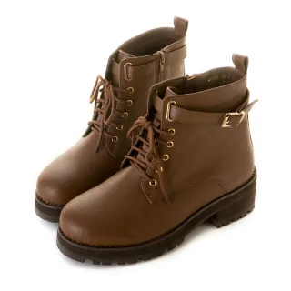 【amai】金屬扣圓頭厚底靴 中跟靴 機車靴 短靴 短筒靴 軍靴 厚底 粗跟 百搭 英倫風 大尺碼 8B-115GY(灰色) 歷史價格詳細信息