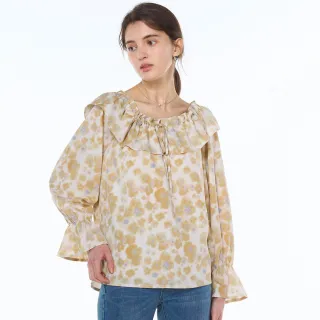 BLUE WAY 箱子 ET BOiTE-荷葉V領格紋剪接襯衫(黑) 歷史價格詳細信息