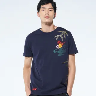 【BLUE WAY】男裝 金標暗影龍虎繡花 短袖 上衣-日本藍 歷史價格詳細信息