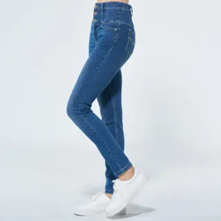 BLUE WAY 箱子 ET BOîTE-魔力高腰丹寧排扣窄直褲(藍) 歷史價格詳細信息