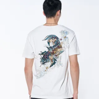 【BLUE WAY】男裝 金標暗影龍虎繡花 短袖 上衣-日本藍 歷史價格詳細信息