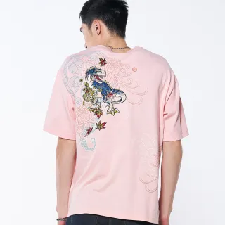 【BLUE WAY】男裝 金標暗影龍虎繡花 短袖 上衣-日本藍 歷史價格詳細信息