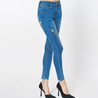 BLUE WAY 箱子 ET BOîTE-魔力高腰丹寧排扣窄直褲(藍) 歷史價格詳細信息