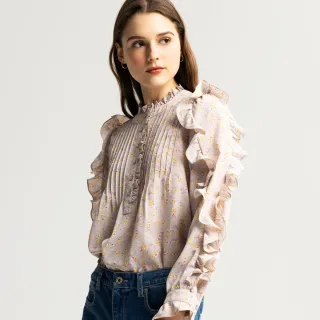 BLUE WAY 箱子 ET BOiTE-荷葉V領格紋剪接襯衫(黑) 歷史價格詳細信息