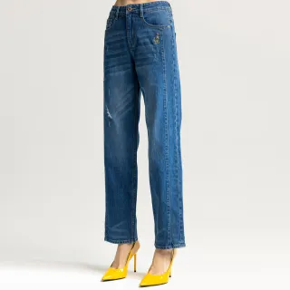 BLUE WAY 箱子 ET BOiTE-自然系高腰丹寧修身男友褲 歷史價格詳細信息