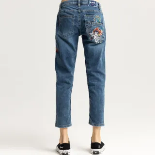 魚刺繡牛仔褲男潮牌緊身窄管黑色繡花彈力牛仔褲男 歷史價格詳細信息