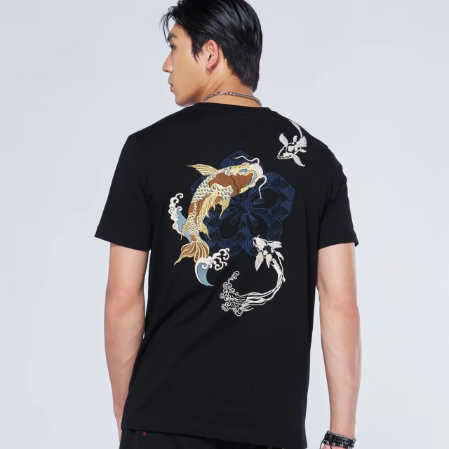 【BLUE WAY】男裝 金標暗影龍虎繡花 短袖 上衣-日本藍 歷史價格詳細信息