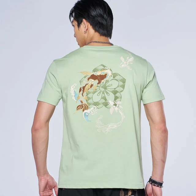 【BLUE WAY】男裝 金標暗影龍虎繡花 短袖 上衣-日本藍 歷史價格詳細信息