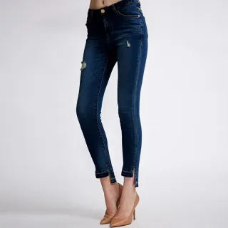 BLUE WAY 箱子 ET BOîTE-魔力高腰丹寧排扣窄直褲(藍) 歷史價格詳細信息