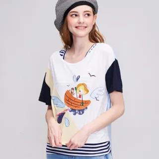 BLUE WAY ET BOiTE 箱子-ET Amour 娃娃勝利之舞七分袖TEE(藏青)/00917 歷史價格詳細信息