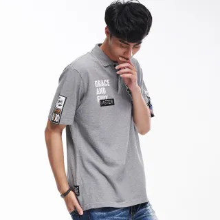 BLUE WAY 地藏小王 - 文字貼標短POLO衫(灰) 歷史價格詳細信息