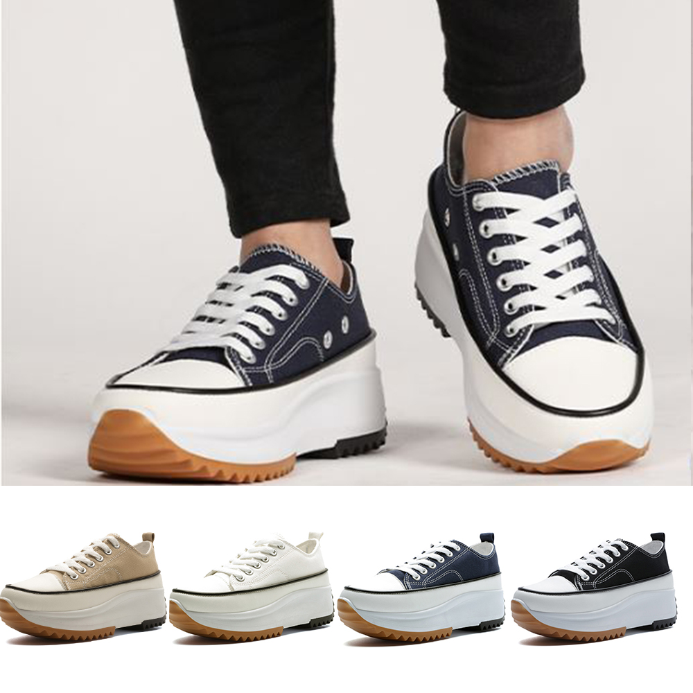 【Paperplanes】韓國空運來台。帆布拼接厚底4CM穆勒鞋 半拖 半包 女鞋/版型偏小(7-0631/二色/現+預) 歷史價格詳細信息