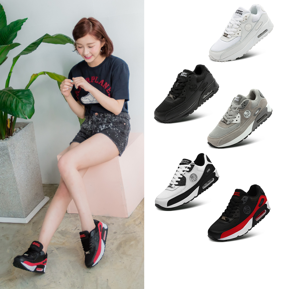 【PAPERPLANES韓國運動鞋】正韓空運。復古撞色魔鬼氈男女情侶慢跑休閒鞋(7-1431灰粉/現+預) 歷史價格詳細信息