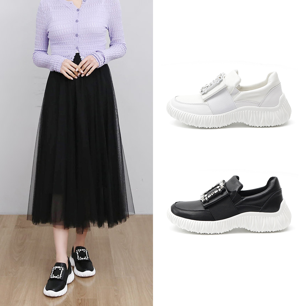 【HIKOREA】韓國空運/大尺碼皮鞋。英倫風雕花免綁帶休閒皮鞋(73-455黑咖共2色/現貨+預購) 歷史價格詳細信息