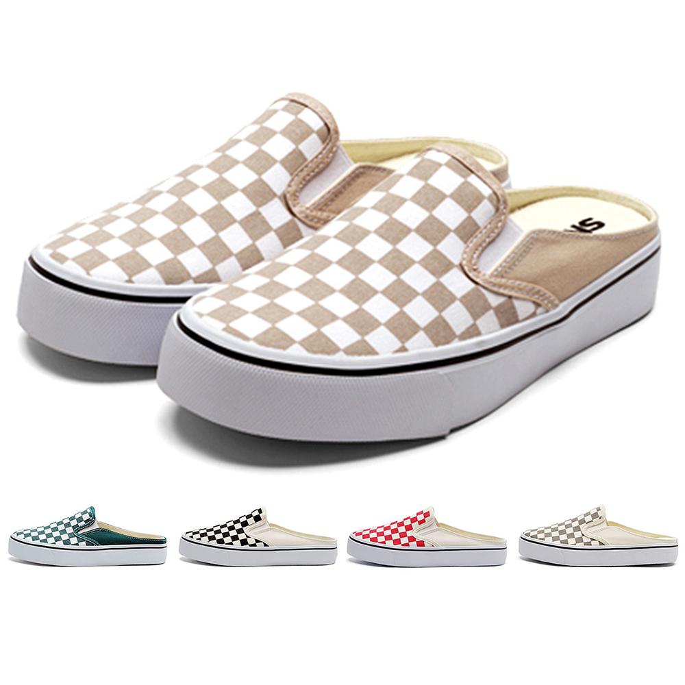 【Paperplanes】韓國空運來台。帆布拼接厚底4CM穆勒鞋 半拖 半包 女鞋/版型偏小(7-0631/二色/現+預) 歷史價格詳細信息