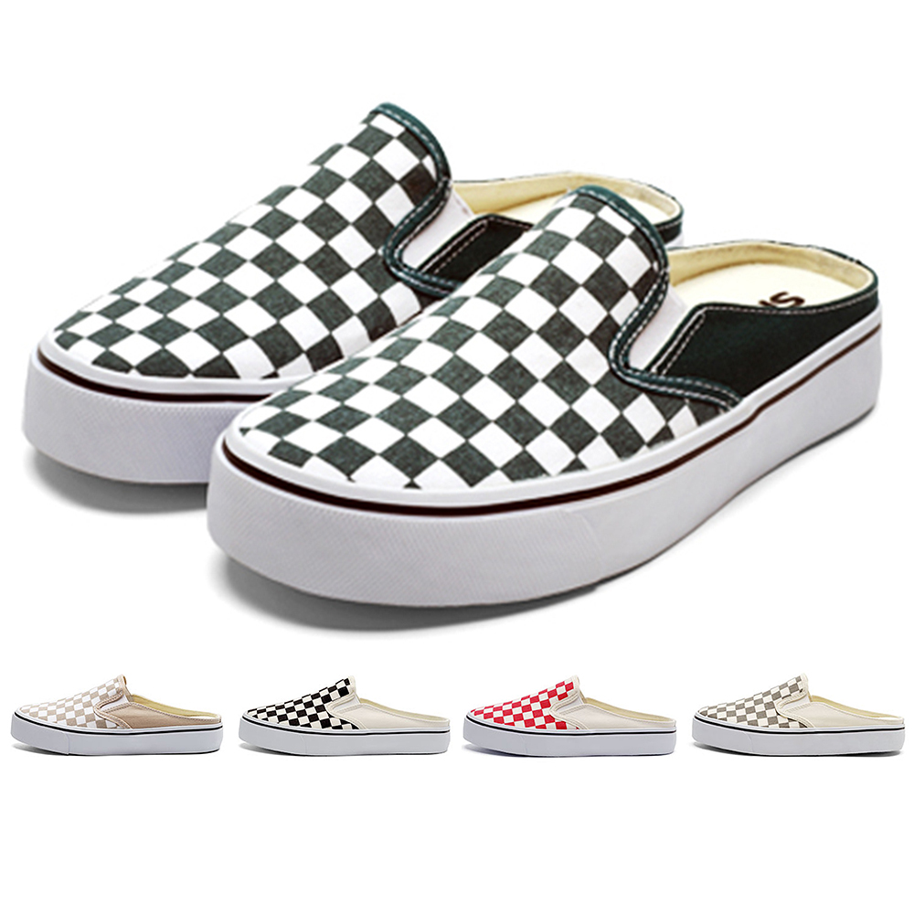 【Paperplanes】韓國空運來台。帆布拼接厚底4CM穆勒鞋 半拖 半包 女鞋/版型偏小(7-0631/二色/現+預) 歷史價格詳細信息