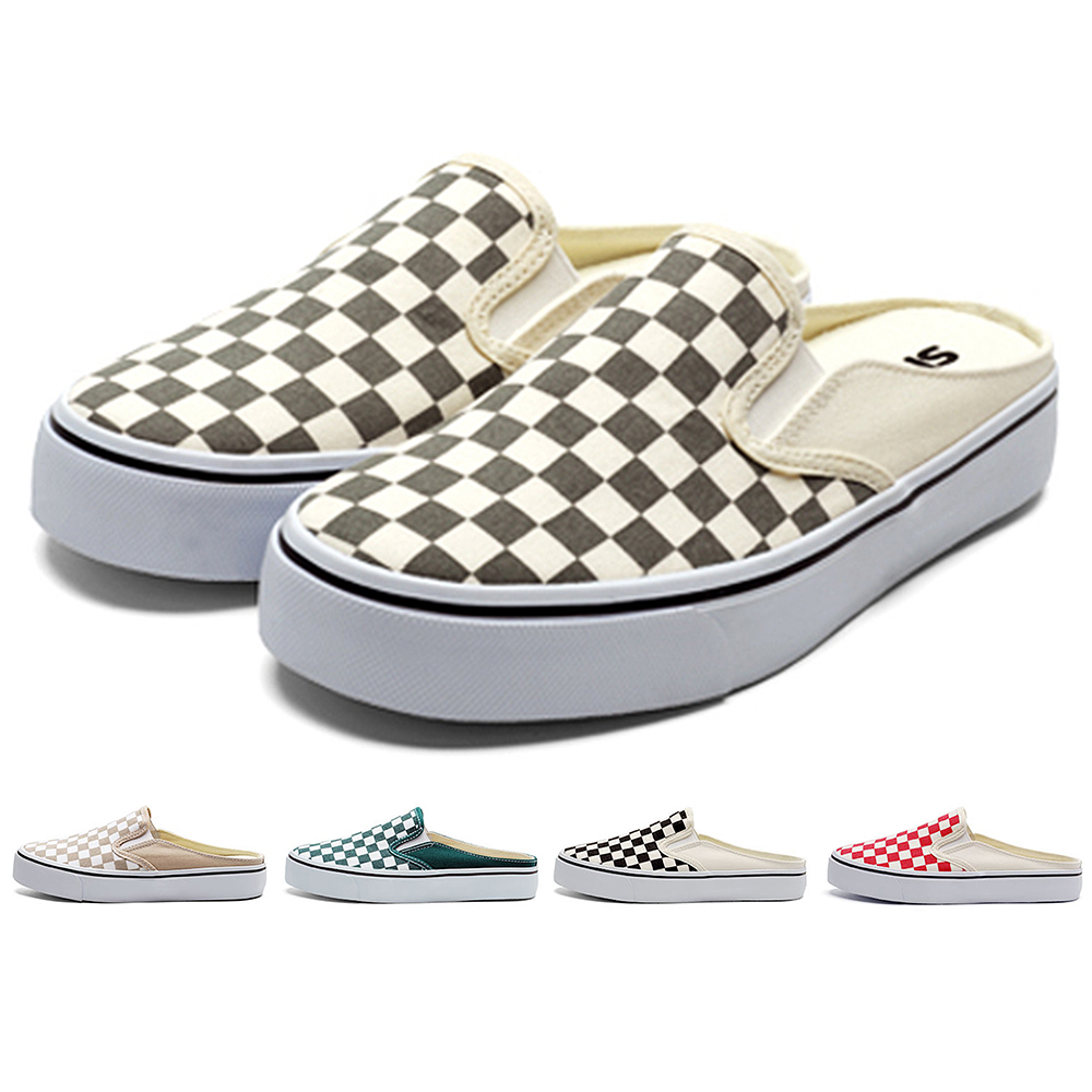 【Paperplanes】韓國空運來台。帆布拼接厚底4CM穆勒鞋 半拖 半包 女鞋/版型偏小(7-0631/二色/現+預) 歷史價格詳細信息