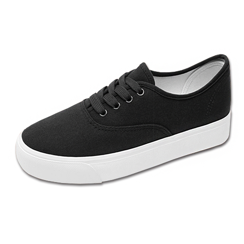 【Paperplanes】韓國空運/版型正常。舒適綁帶帆布厚底小白鞋休閒鞋(7-582/三色-現貨+預購) 歷史價格詳細信息