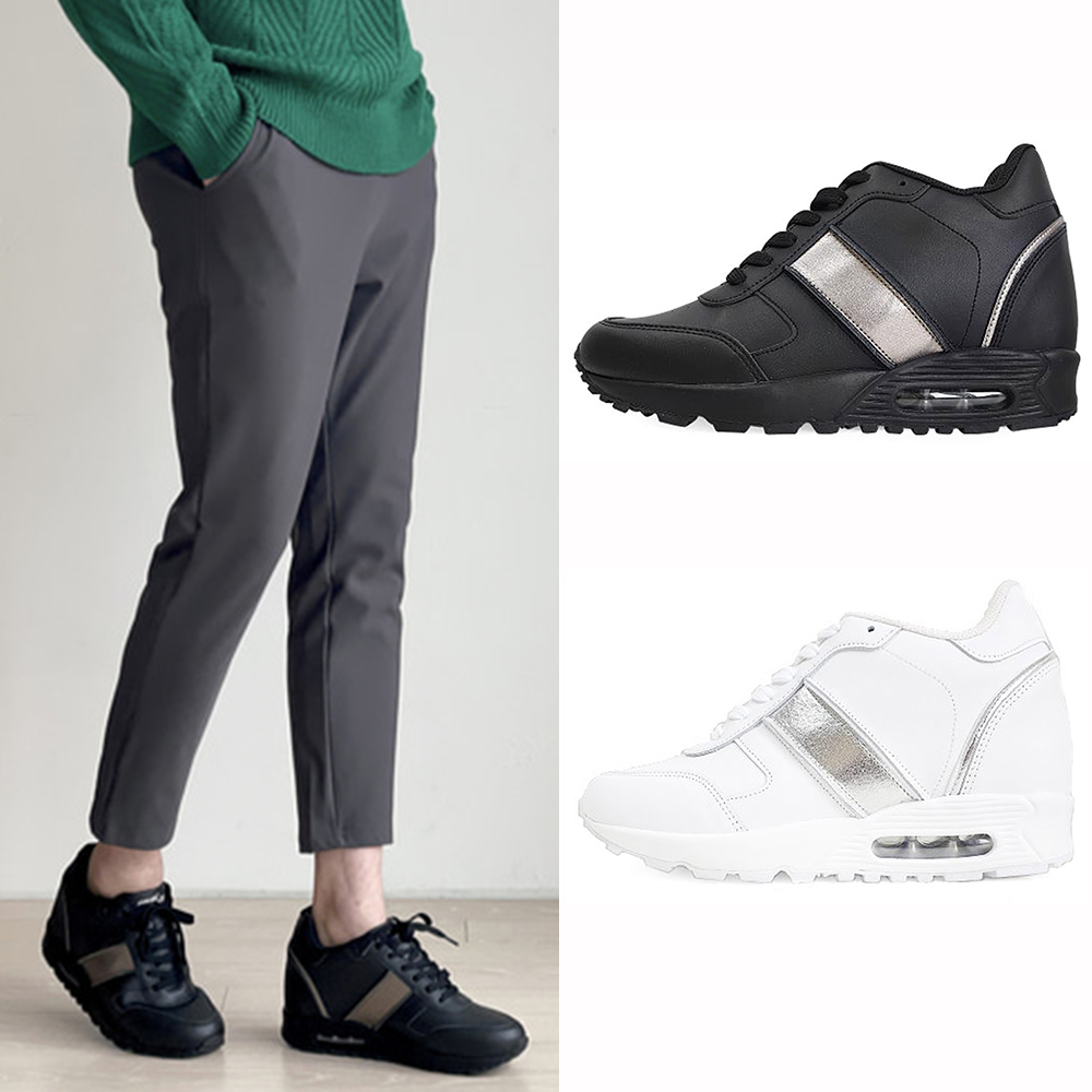 【HIKOREA】正韓製/版型偏小。紳士款真皮手工隱形增高8cm亮感拼接綁帶尖頭皮鞋(8-9011/現+預) 歷史價格詳細信息