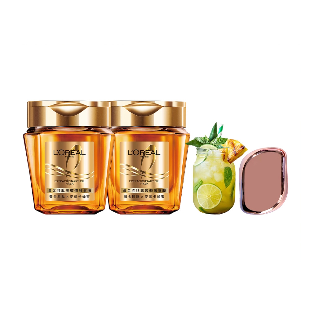 【LOREAL Paris 巴黎萊雅】黃金1+1修護組(黃金胜修護洗髮露/護髮素+金緻護髮精油金/棕100ml) 歷史價格詳細信息