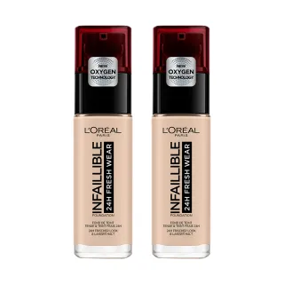 【LOREAL Paris 巴黎萊雅】 24H無瑕完美粉底液 30ml 2入組 (多色任選) 歷史價格詳細信息